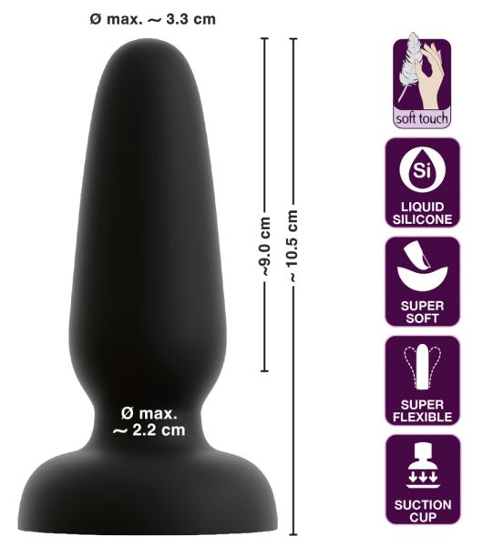 Black Velvets Liquid Silicone Plug Analplug Schwarz 5