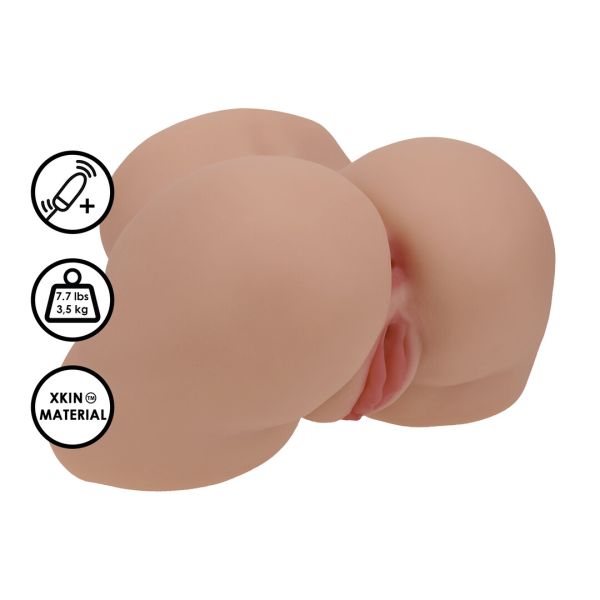 Xkin Bodyforms Lux Arden Dual Entry Masturbator mit Vibration in Hellbraun 1