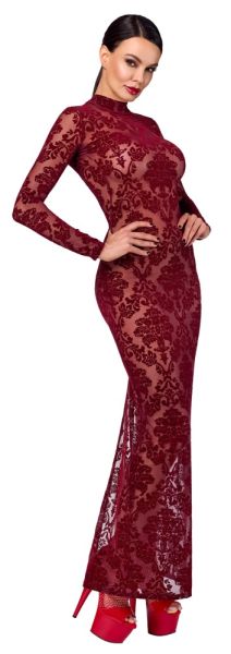 Noir Handmade Kleid Kink Royal lang rot