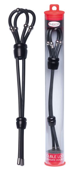 Malesation Double Loop Granate Double Penisschlaufe und Hodenschlaufe in Schwarz 1
