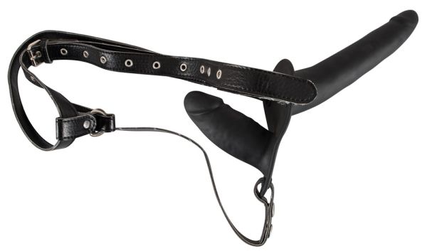 You2Toys Double Strap On mit Innendildo in Schwarz 1