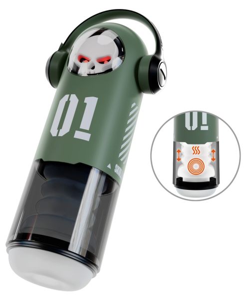 Rebel Skull Masturbator with 3 Functions Masturbator grün
