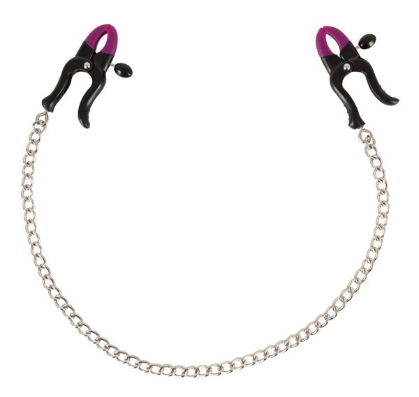 Bad Kitty Nippelklemmen mit Kette und weichen Auflagen 1