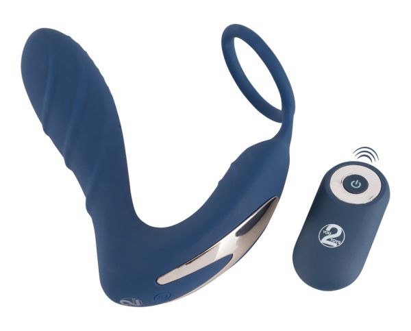 You2Toys Vibrating Prostate Plug mit Penisring in Blau 1
