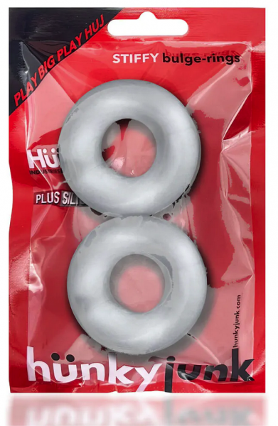 Hünkyjunk Stiffy Cockring 2-Pack - Clear Ice