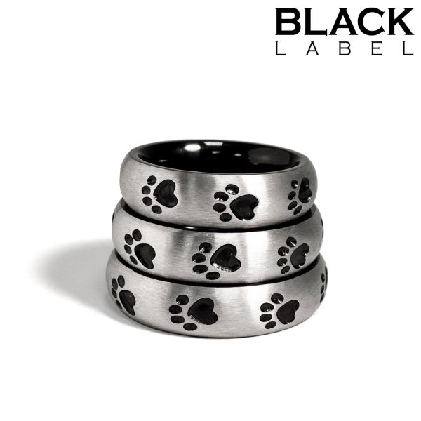 Black Label Puppy Paw Donut Cockring Silber