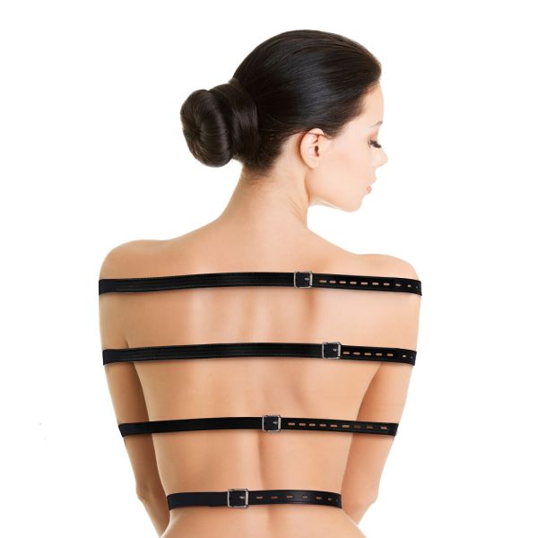 Ouch! Ganzkörper Bondage Gurte 7 teilig in Schwarz 1