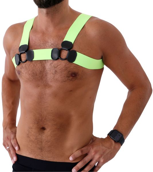 Saxos Brust Harness mit Ringen in Grün 1