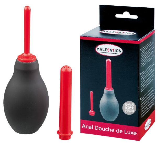 Malesation Anal Douche de Luxe Analdusche mit zwei Kanülen in Schwarz und Rot 1
