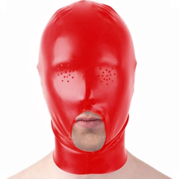 LateXcite Pierce Eyes Latexmaske Rot 1