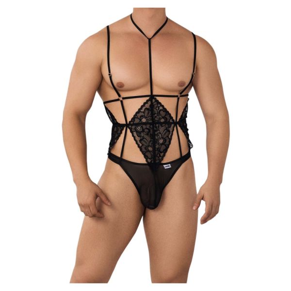 CandyMan Spitzen-Body Flora Schwarz