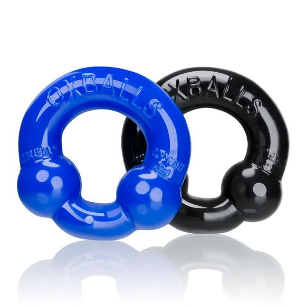 Ultraballs 2-Pack Cockring Black + Police Blue Penisringe